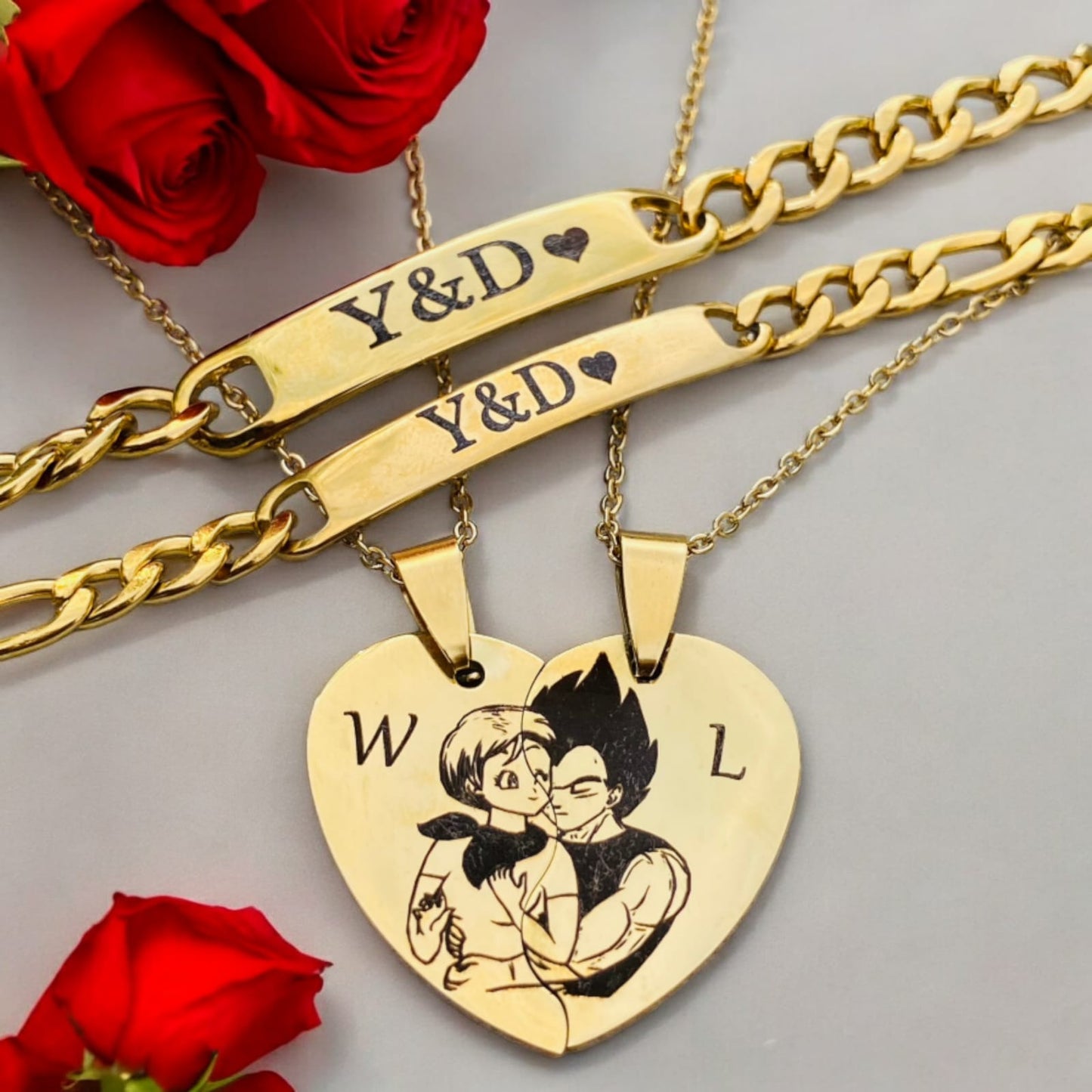 2 Collares + 2 Pulseras Personalizados.