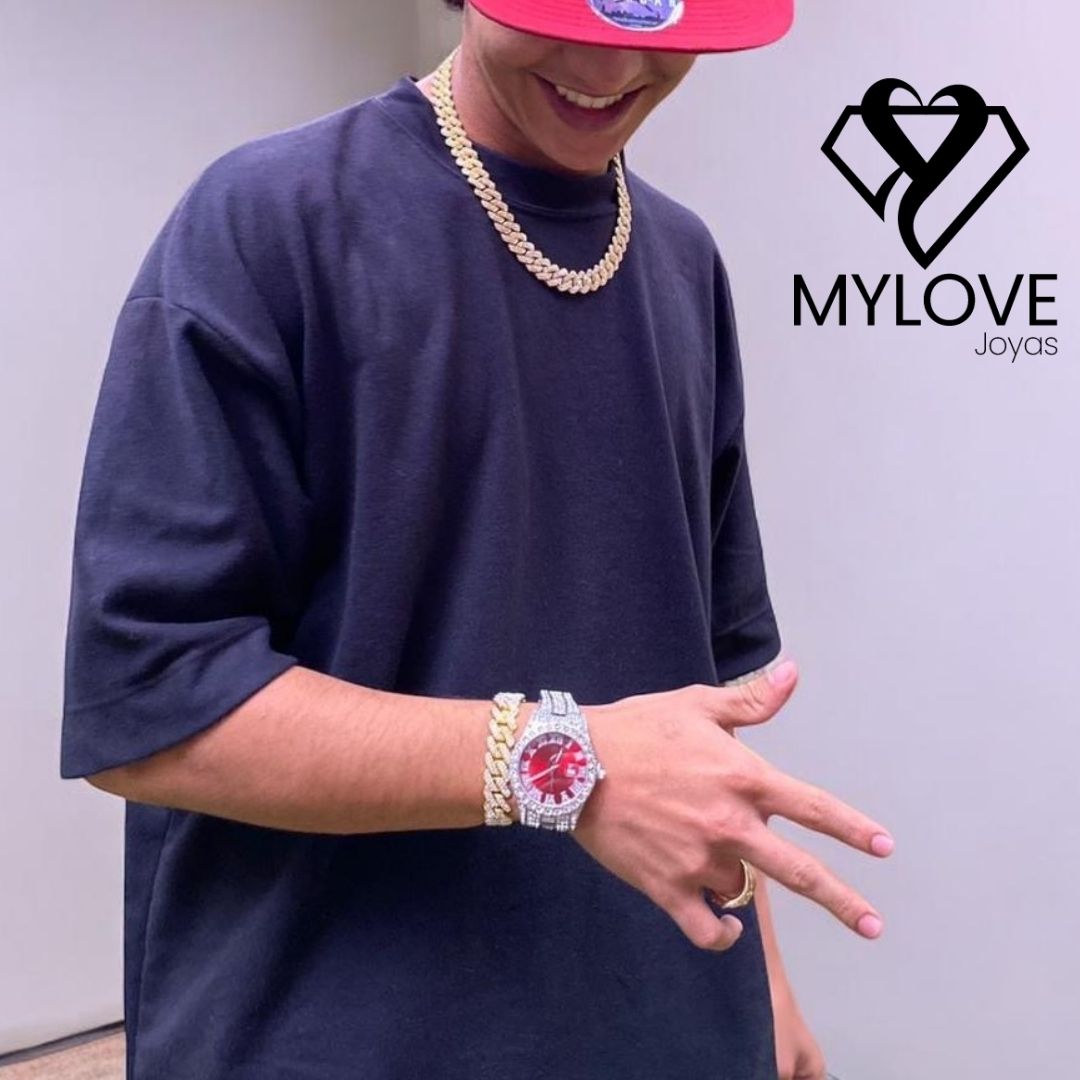 COMBO CUBANO! CADENA +PULSERA + RELOJ😎 + 💎GRATIS!💎 😎 ANILLO DE LUJO ⚡
